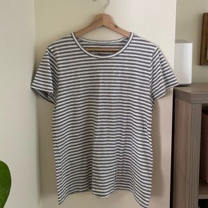 J.Crew Studio Tee - Grey and White Striped - Size XL